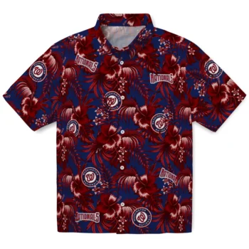 washington nationals hibiscus exotic red hawaiian shirts best selling