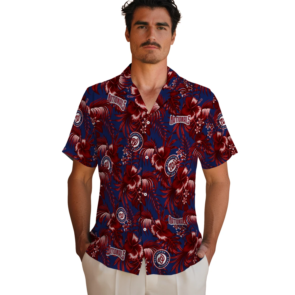 Washington Nationals Hawaiian Shirt - Hibiscus Exotic washington nationals hibiscus exotic red hawaiian shirts fashion forward