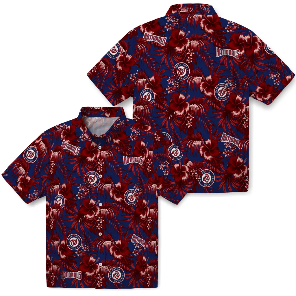 Washington Nationals Hawaiian Shirt - Hibiscus Exotic washington nationals hibiscus exotic red hawaiian shirts high quality
