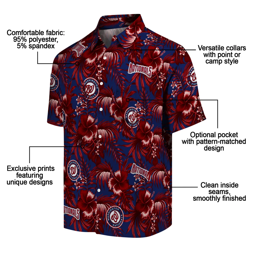 Washington Nationals Hawaiian Shirt - Hibiscus Exotic washington nationals hibiscus exotic red hawaiian shirts new arrival