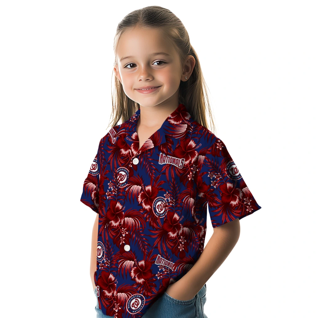 Washington Nationals Hawaiian Shirt - Hibiscus Exotic washington nationals hibiscus exotic red hawaiian shirts premium grade