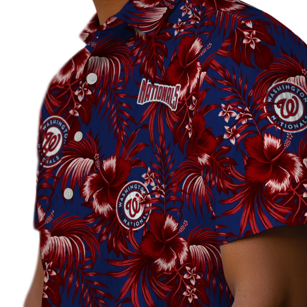 Washington Nationals Hawaiian Shirt - Hibiscus Exotic washington nationals hibiscus exotic red hawaiian shirts trendy