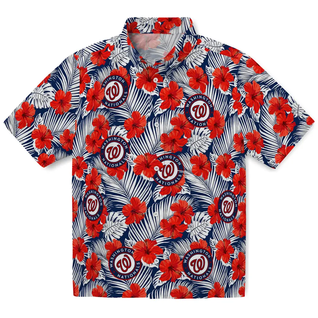 Washington Nationals Hawaiian Shirt - Hibiscus Fiesta washington nationals hibiscus fiesta red royal blue hawaiian shirts best selling