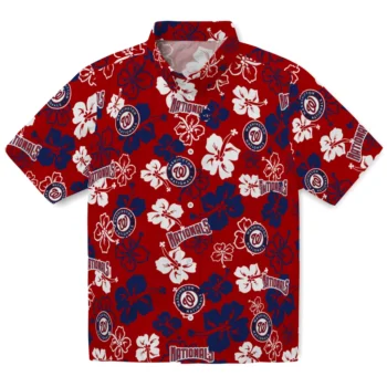 washington nationals hibiscus bloom red hawaiian shirts best selling