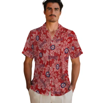 washington nationals hibiscus oasis red hawaiian shirts fashion forward