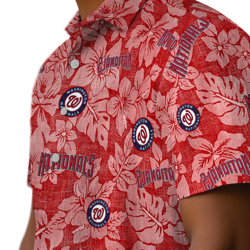 Washington Nationals Hawaiian Shirt - Hibiscus Oasis washington nationals hibiscus oasis red hawaiian shirts trendy