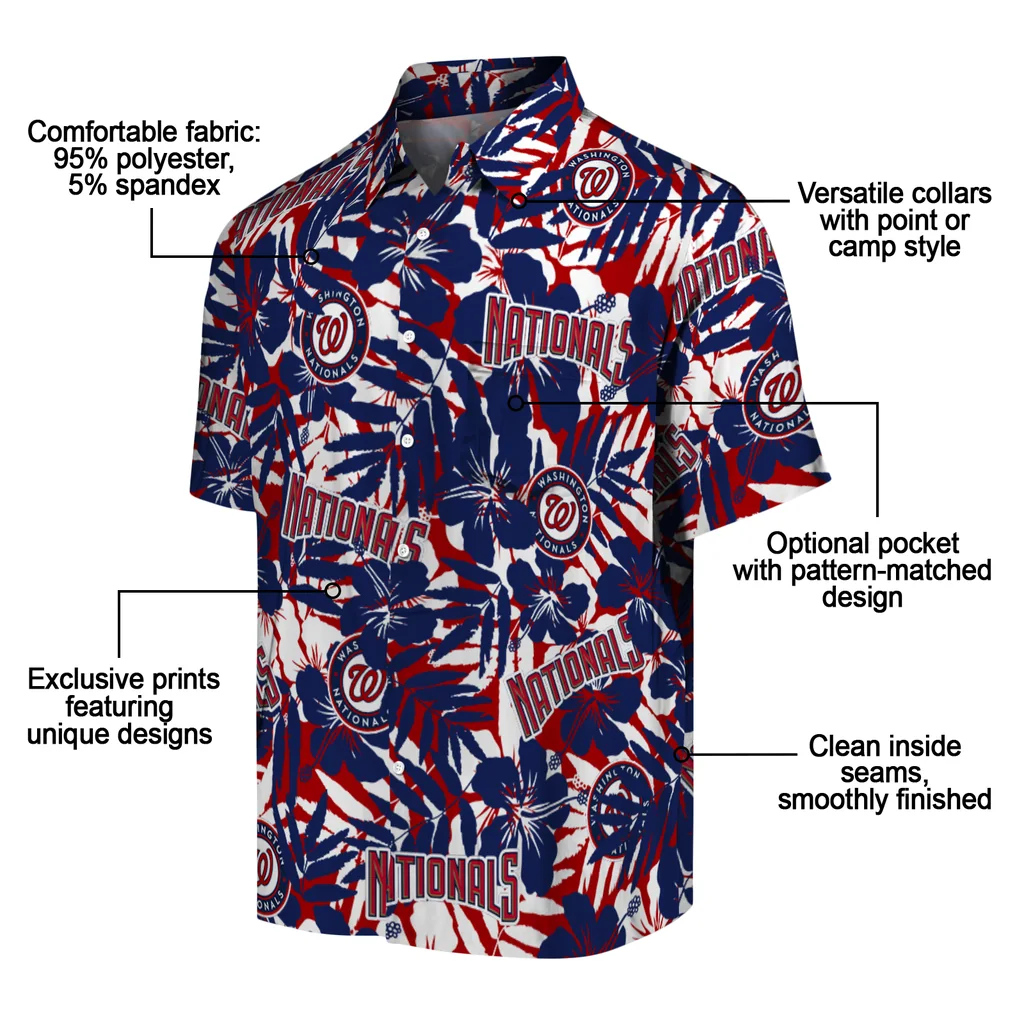 Washington Nationals Hawaiian Shirt - Hibiscus Overlay washington nationals hibiscus overlay hawaiian shirts new arrival
