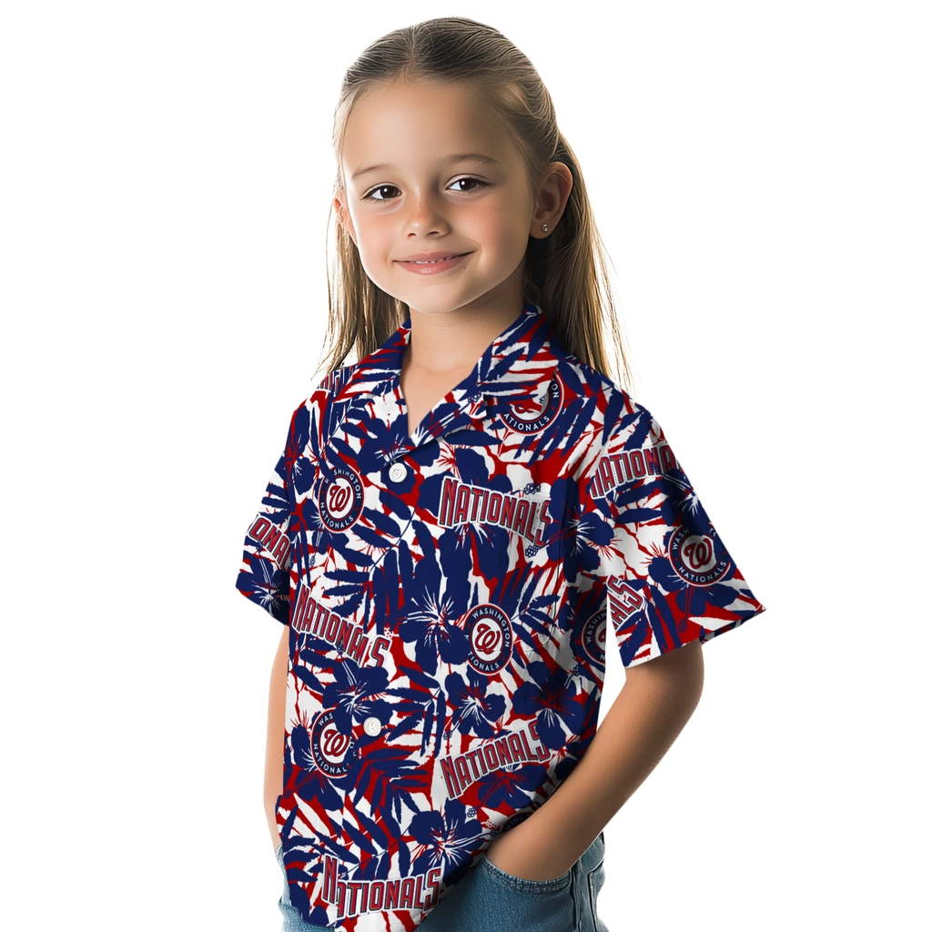Washington Nationals Hawaiian Shirt - Hibiscus Overlay washington nationals hibiscus overlay hawaiian shirts premium grade