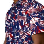 Washington Nationals Hawaiian Shirt – Hibiscus Overlay