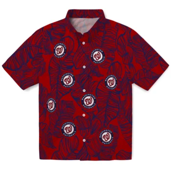 washington nationals leaf outline red hawaiian shirts best selling