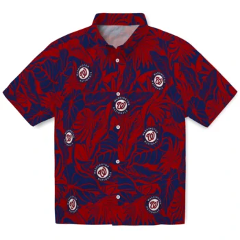 washington nationals monstera layer red hawaiian shirts best selling