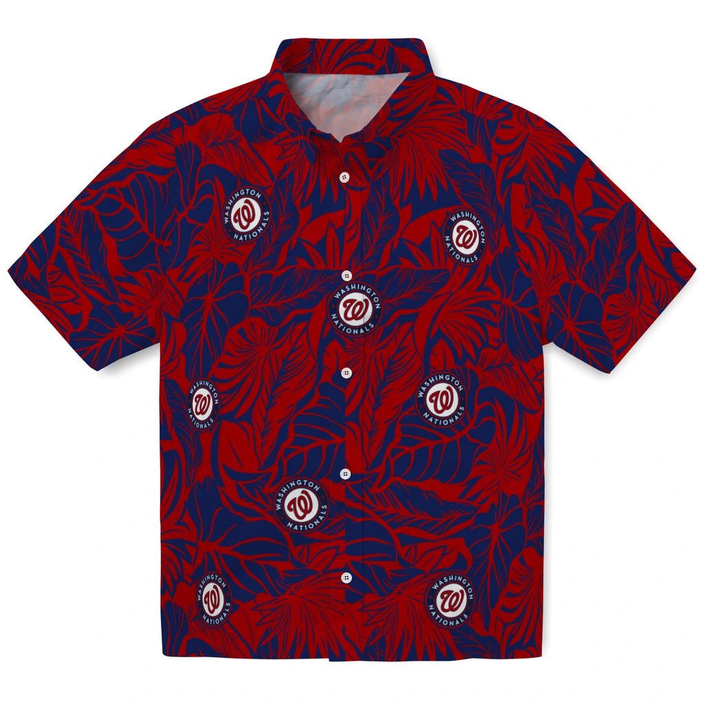 Washington Nationals Hawaiian Shirt - Monstera Layer washington nationals monstera layer red hawaiian shirts best selling