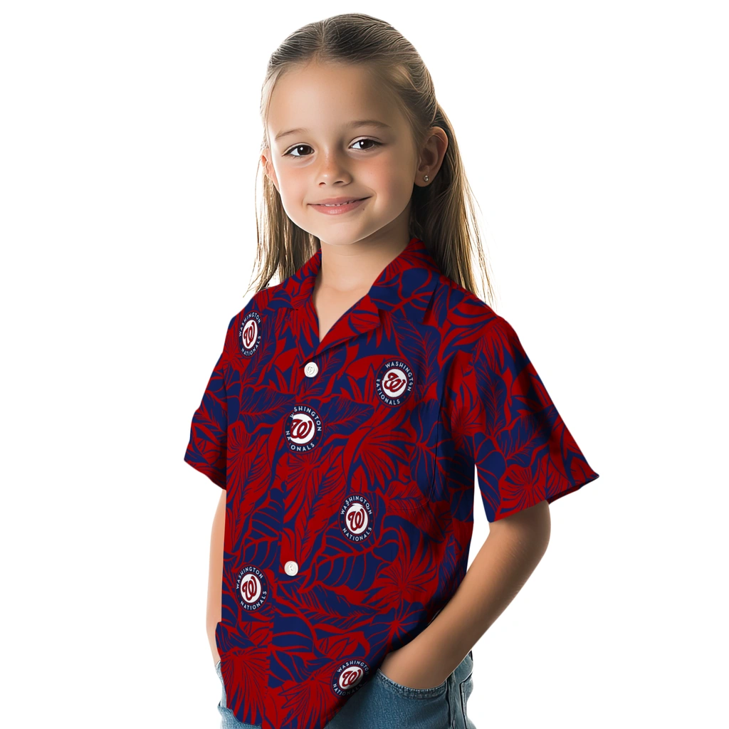 Washington Nationals Hawaiian Shirt - Monstera Layer washington nationals monstera layer red hawaiian shirts premium grade