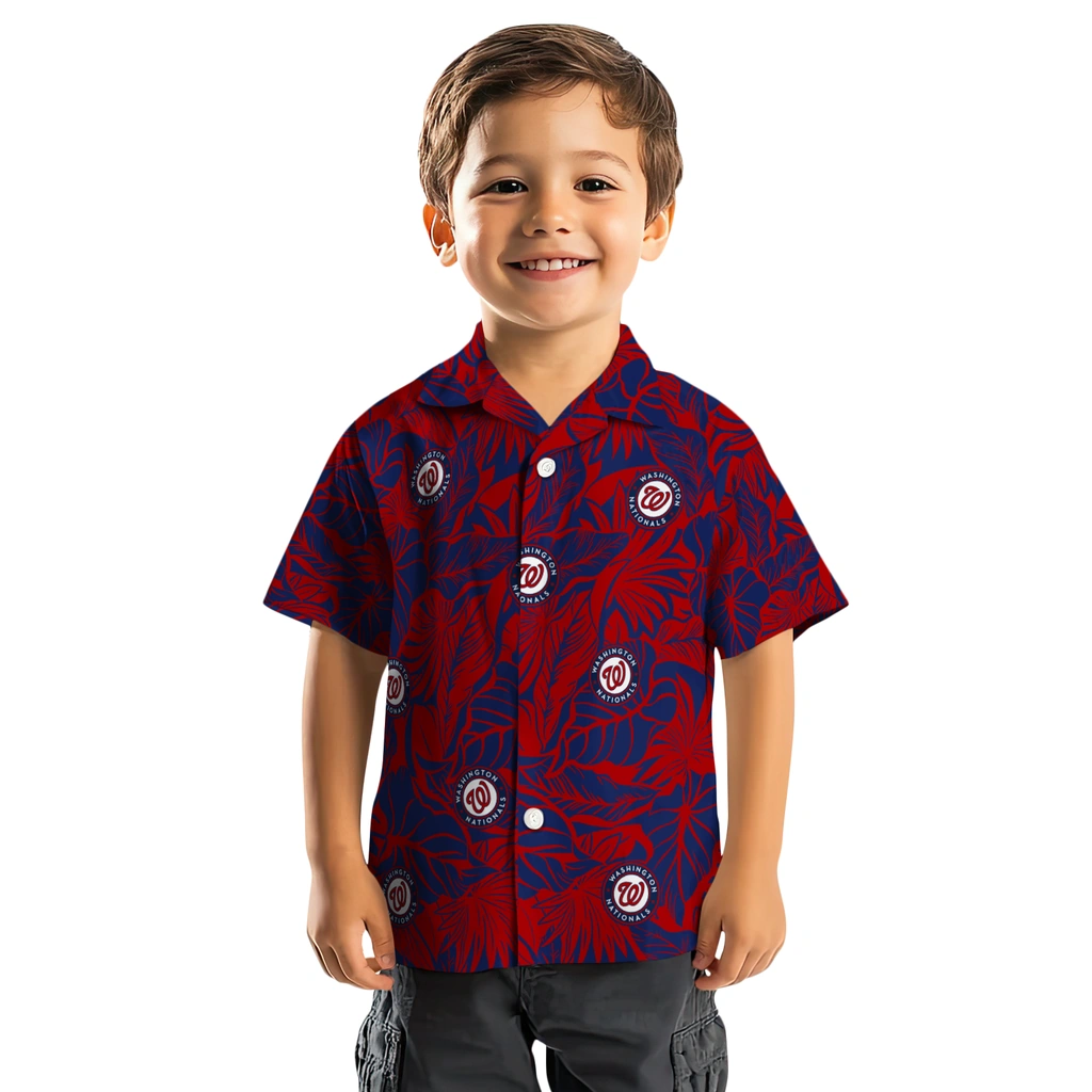 Washington Nationals Hawaiian Shirt - Monstera Layer washington nationals monstera layer red hawaiian shirts top rated