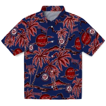 washington nationals palm sunset hawaiian shirts best selling