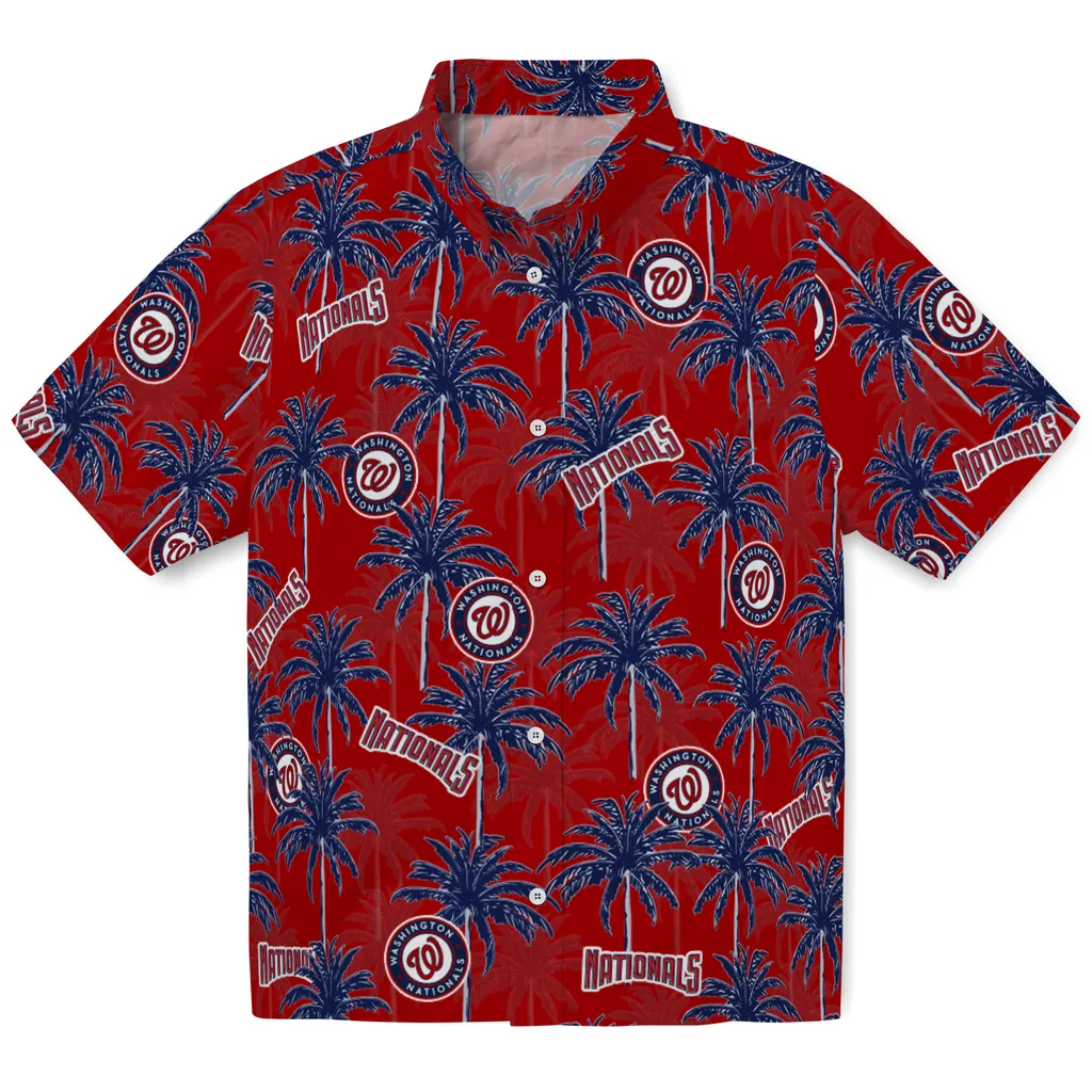 Washington Nationals Hawaiian Shirt - Palm Tree Motif washington nationals palm grove red hawaiian shirts best selling