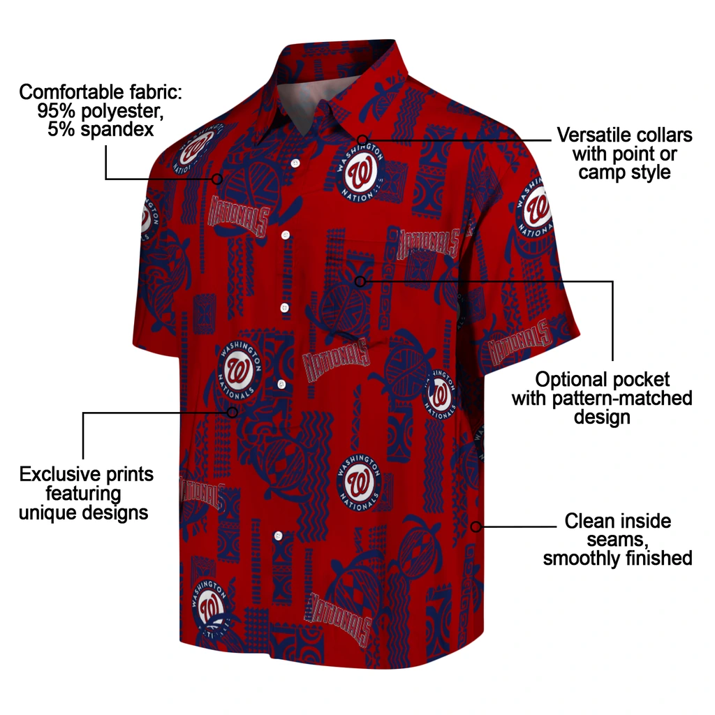 Washington Nationals Hawaiian Shirt - Turtle Lines washington nationals turtle lines red hawaiian shirts new arrival