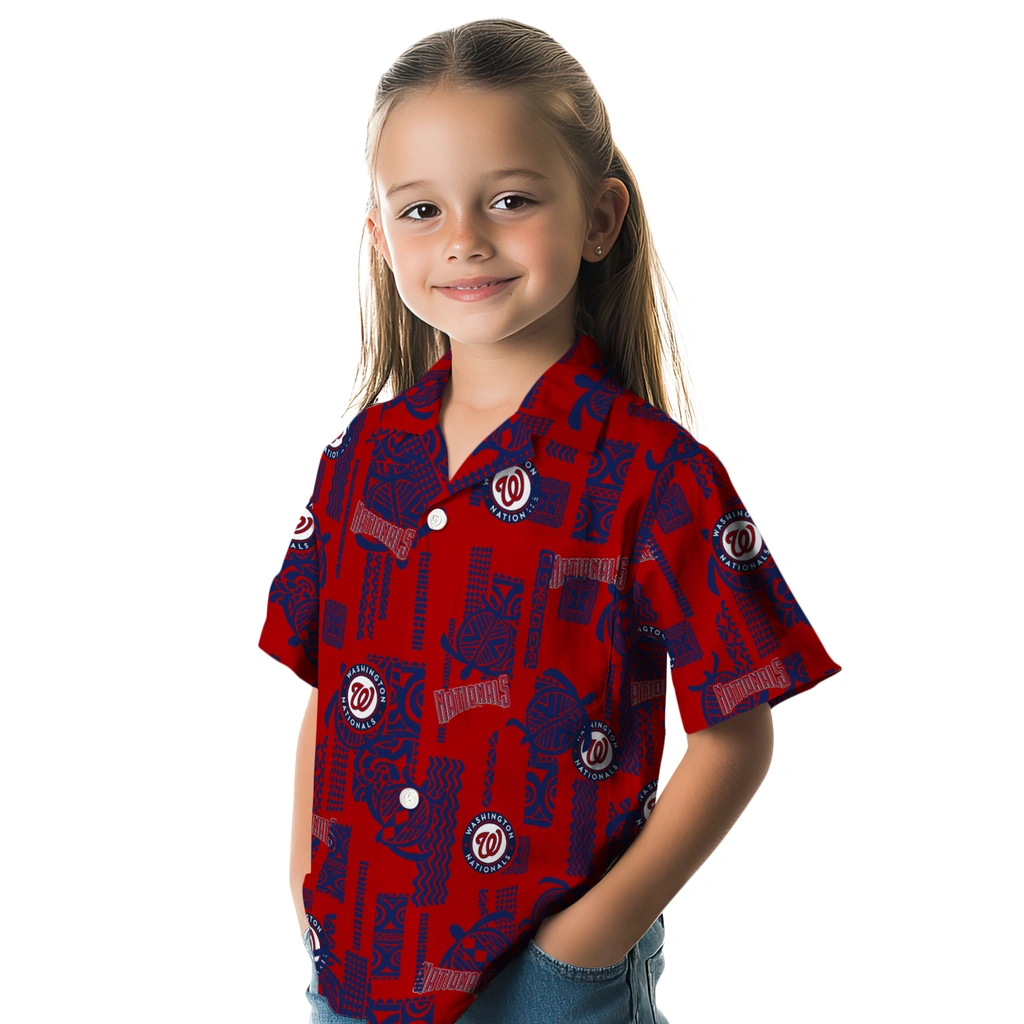 Washington Nationals Hawaiian Shirt - Turtle Lines washington nationals turtle lines red hawaiian shirts premium grade