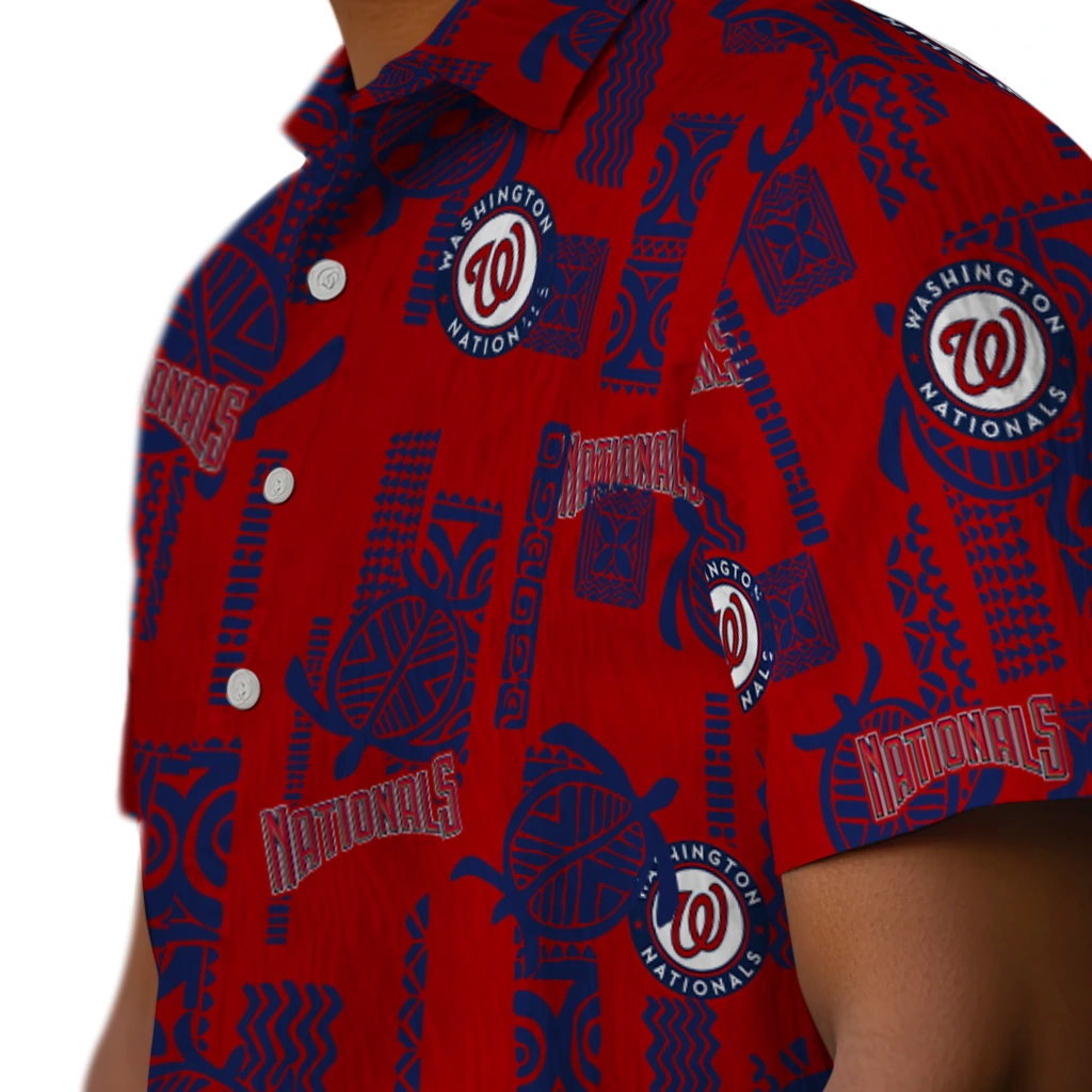 Washington Nationals Hawaiian Shirt - Turtle Lines washington nationals turtle lines red hawaiian shirts trendy