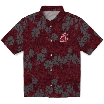 washington state cougars hibiscus petals crimson hawaiian shirts best selling