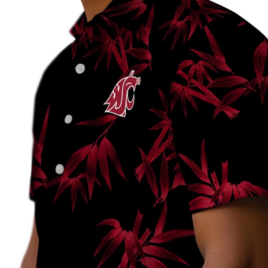 Washington State Cougars Hawaiian Shirt - Bamboo Branches washington state cougars bamboo branches crimson black hawaiian shirts trendy