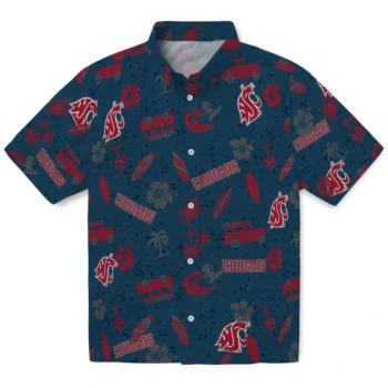washington state cougars beach vibe navy hawaiian shirts best selling