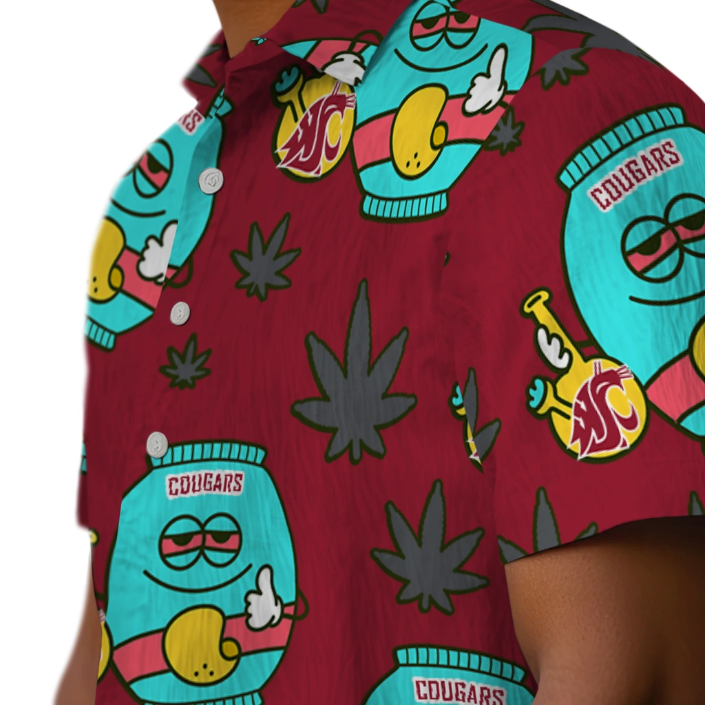 Washington State Cougars Hawaiian Shirt - Chill Vibe washington state cougars bong smile crimson hawaiian shirts trendy