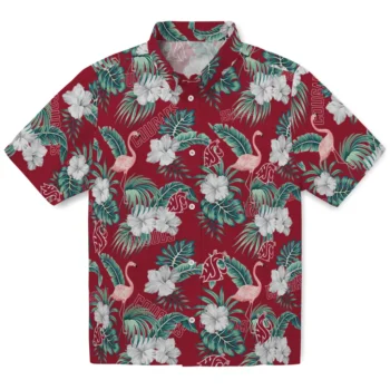 washington state cougars flamingo palms crimson hawaiian shirts best selling