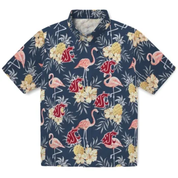 washington state cougars flamingo hibiscus navy hawaiian shirts best selling