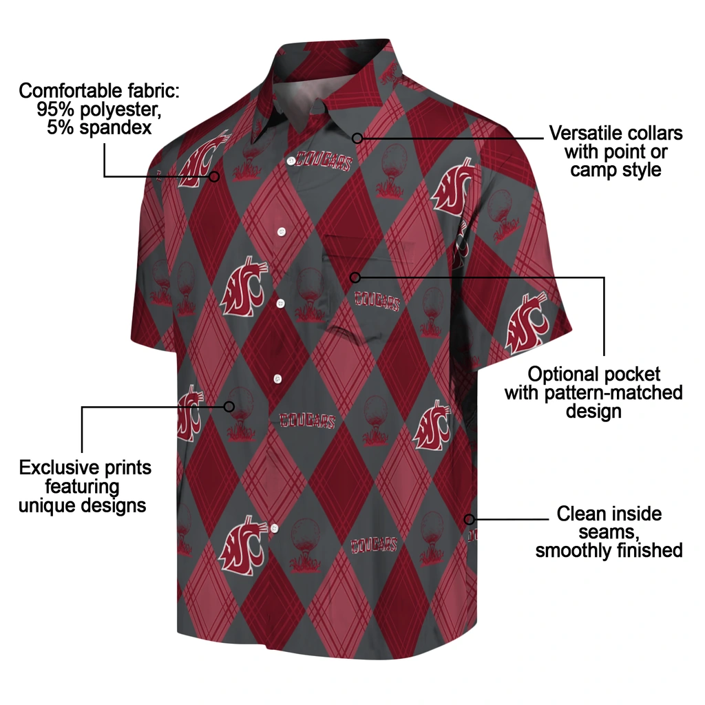 Washington State Cougars Hawaiian Shirt - Golfing Plaid washington state cougars balloon plaid crimson hawaiian shirts new arrival
