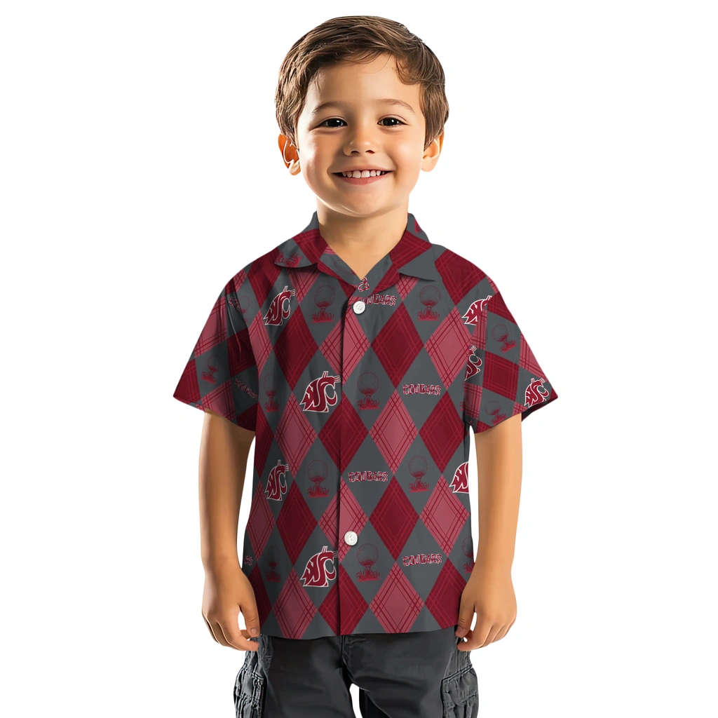 Washington State Cougars Hawaiian Shirt - Golfing Plaid washington state cougars balloon plaid crimson hawaiian shirts top rated