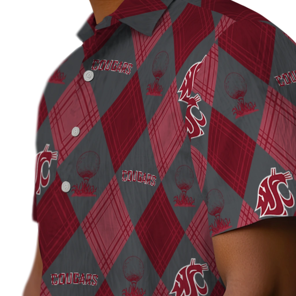 Washington State Cougars Hawaiian Shirt - Golfing Plaid washington state cougars balloon plaid crimson hawaiian shirts trendy