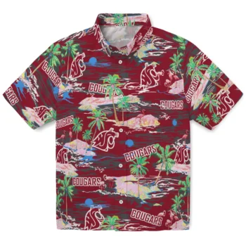 washington state cougars flamingo retreat crimson hawaiian shirts best selling