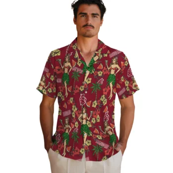 washington state cougars hawaiian girls design crimson hawaiian shirts fashion forward