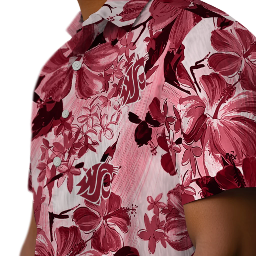 Washington State Cougars Hawaiian Shirt - Hibiscus Arrangement washington state cougars hibiscus arrangement crimson hawaiian shirts trendy