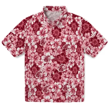 washington state cougars hibiscus blooms crimson hawaiian shirts best selling