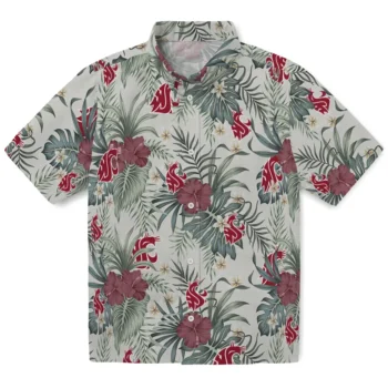 washington state cougars hibiscus designs beige hawaiian shirts best selling