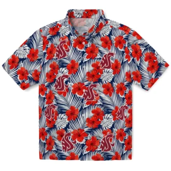 washington state cougars hibiscus fiesta red royal blue hawaiian shirts best selling