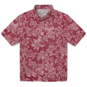 washington state cougars hibiscus oasis crimson hawaiian shirts best selling