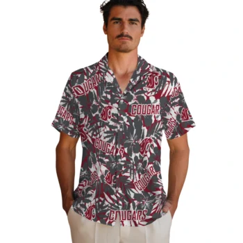 washington state cougars hibiscus overlay hawaiian shirts fashion forward