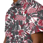Washington State Cougars Hawaiian Shirt – Hibiscus Overlay
