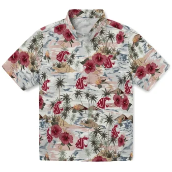 washington state cougars hibiscus seaside white hawaiian shirts best selling