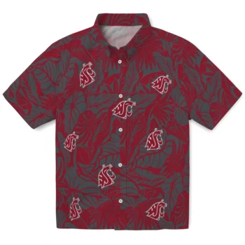 washington state cougars monstera layer crimson hawaiian shirts best selling