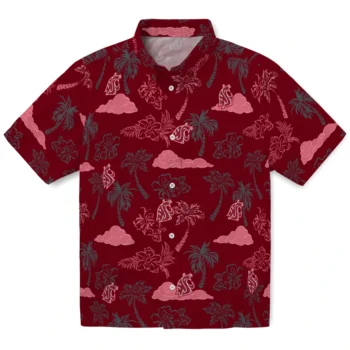 washington state cougars palm and clouds crimson hawaiian shirts best selling