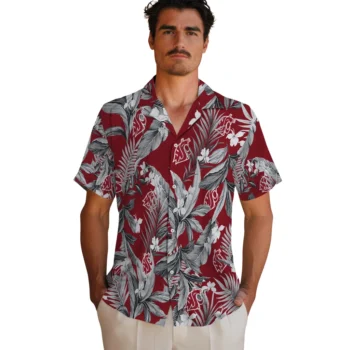 washington state cougars palm leaves crimson hawaiian shirts fashion forward