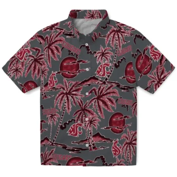 washington state cougars palm sunset hawaiian shirts best selling