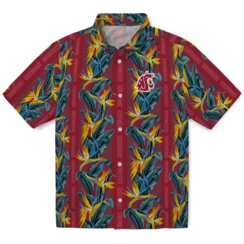 washington state cougars paradise vines crimson hawaiian shirts best selling