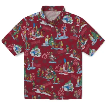 washington state cougars simpsons christmas crimson hawaiian shirts best selling