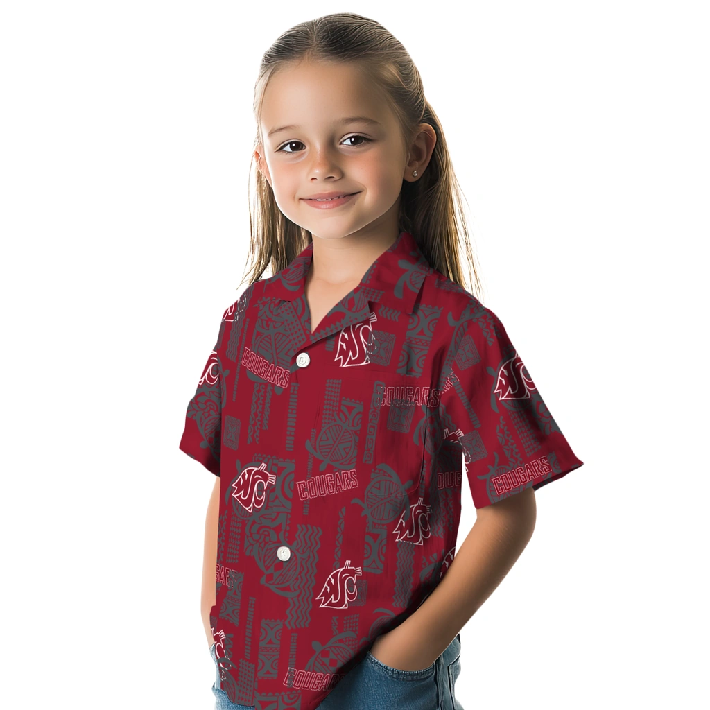 Washington State Cougars Hawaiian Shirt - Turtle Lines washington state cougars turtle lines crimson hawaiian shirts premium grade