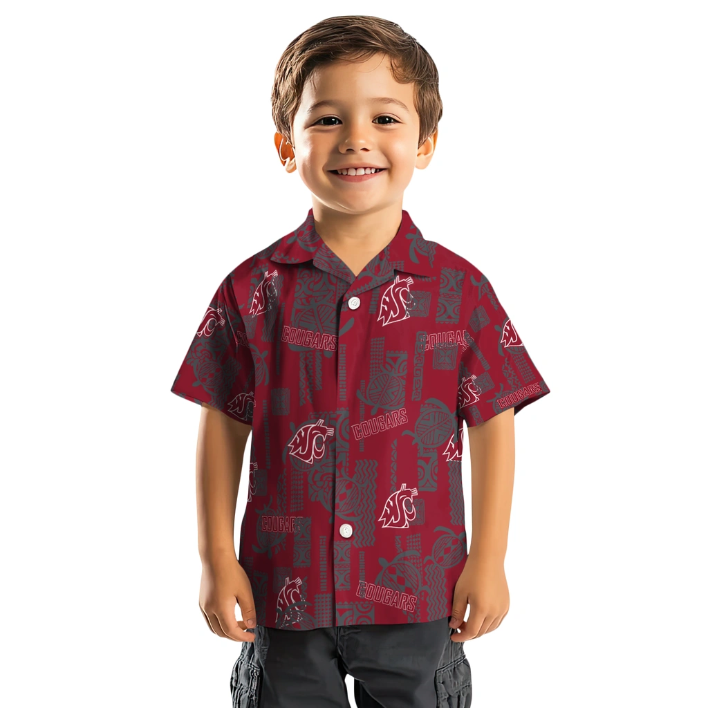 Washington State Cougars Hawaiian Shirt - Turtle Lines washington state cougars turtle lines crimson hawaiian shirts top rated